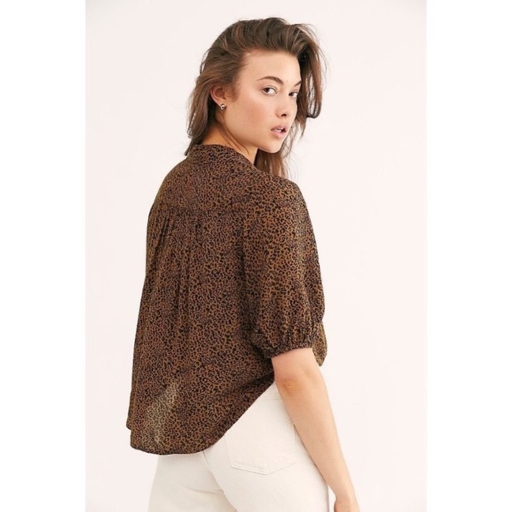 Free People Celia leopard Printed Blouse - Picture 4 of 4